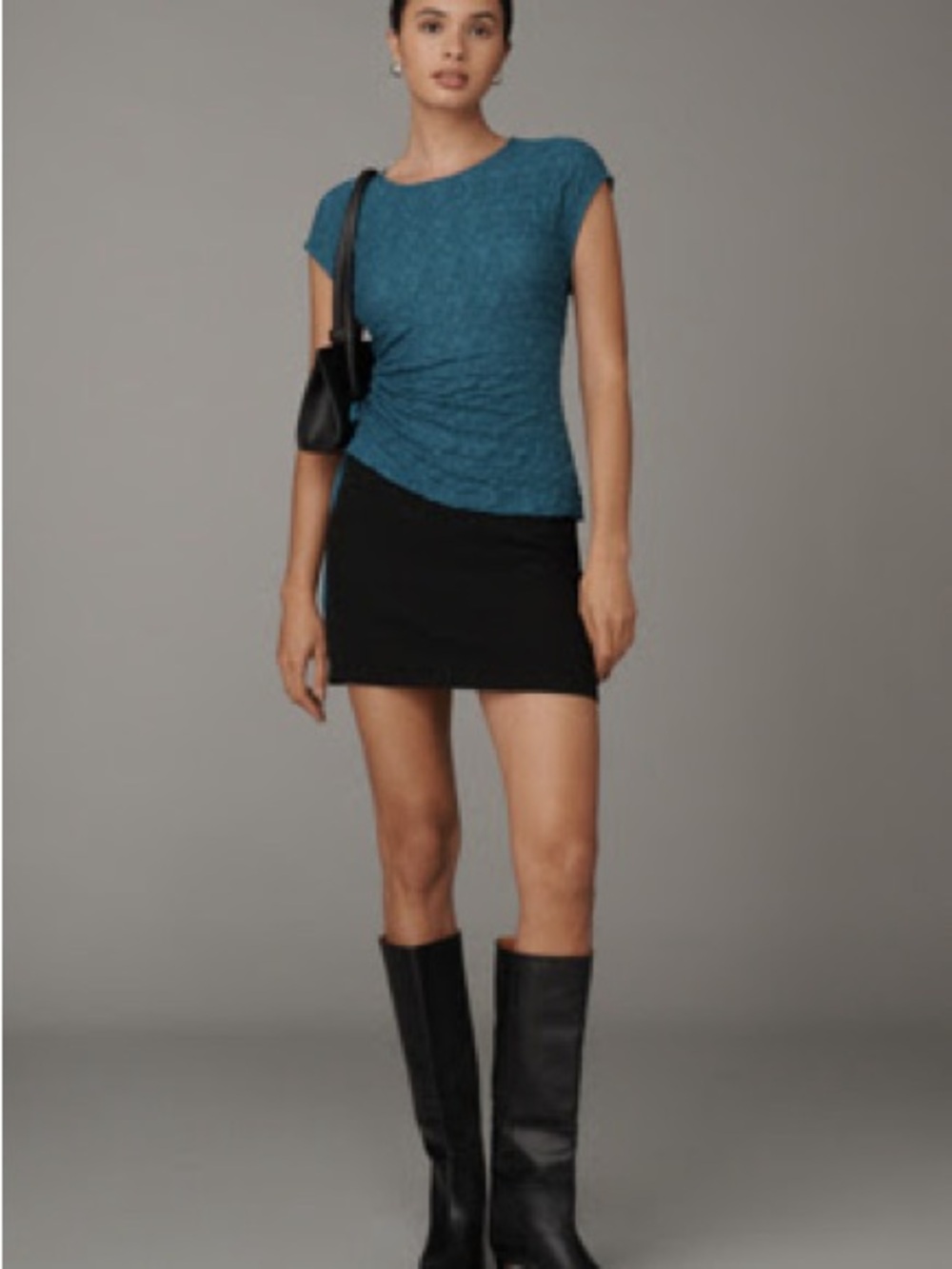 Maeve Asymmetric Ruched Muscle Tee